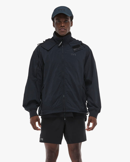 TYR Men's Full Zip Windbreaker - Black